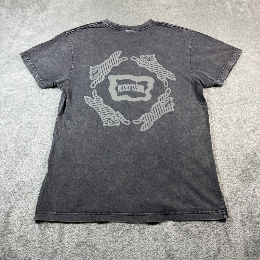 Icecream Outlaw T-Shirt Mens Large Shale Gray Short Sleeve Dog Graphic